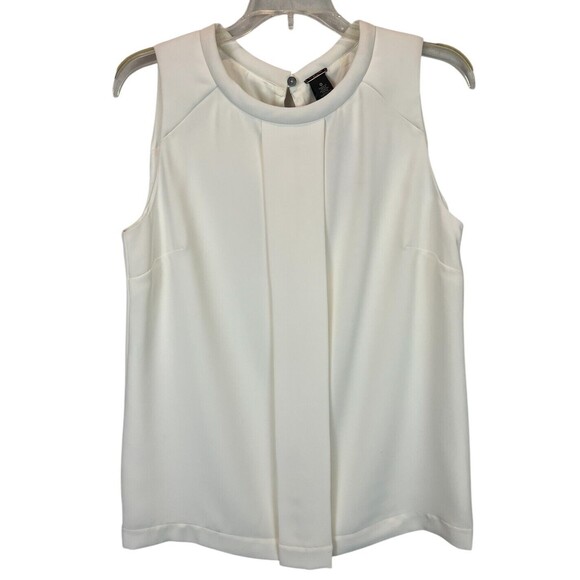 Chico's Black Label Simple Seamed Layer Tank  Size S  NWT  Ecru Shell  Office - Picture 2 of 11